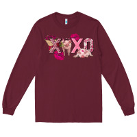 Burgundy Valentine's Day pig xoxo Long Sleeve Tee - FaDigitalArtStudio