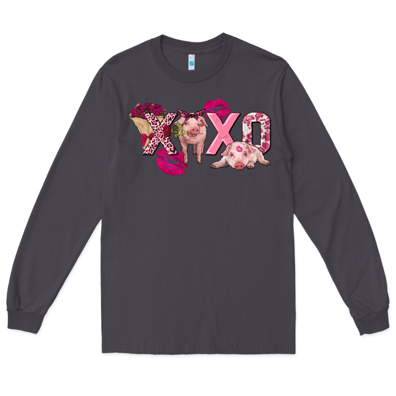 Valentine's Day Pig Xoxo Long Sleeve Tee by FaDigitalArtStudio | Teevron