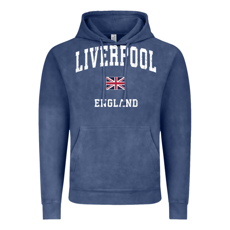 Liverpool England Vintage Athletic Sports Design Vintage Hoodie by longCreatives | Teevron