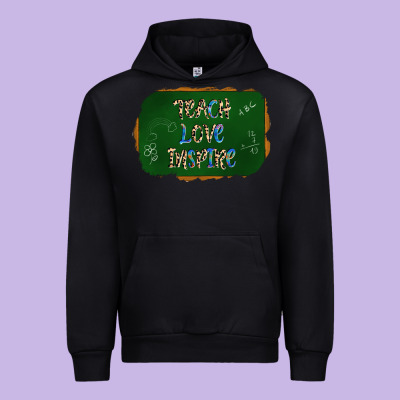 Teach Love Inspire Chalkboard Urban Hoodie Designed By Adodesignshop