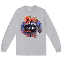 Moon Dust Classy But A Little Thrashy Racoon With Flowers Long Sleeve Tee - Jasminsmagicworld