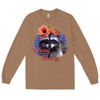 Toasted Coconut Classy But A Little Thrashy Racoon With Flowers Long Sleeve Tee - Jasminsmagicworld