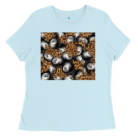 Baby Blue pool with leopard tumbler tbs Ladies Tee - TumblerDesignByShophia