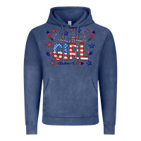Vintage Denim all american girl doodle letters Vintage Hoodie - CowCowDesign