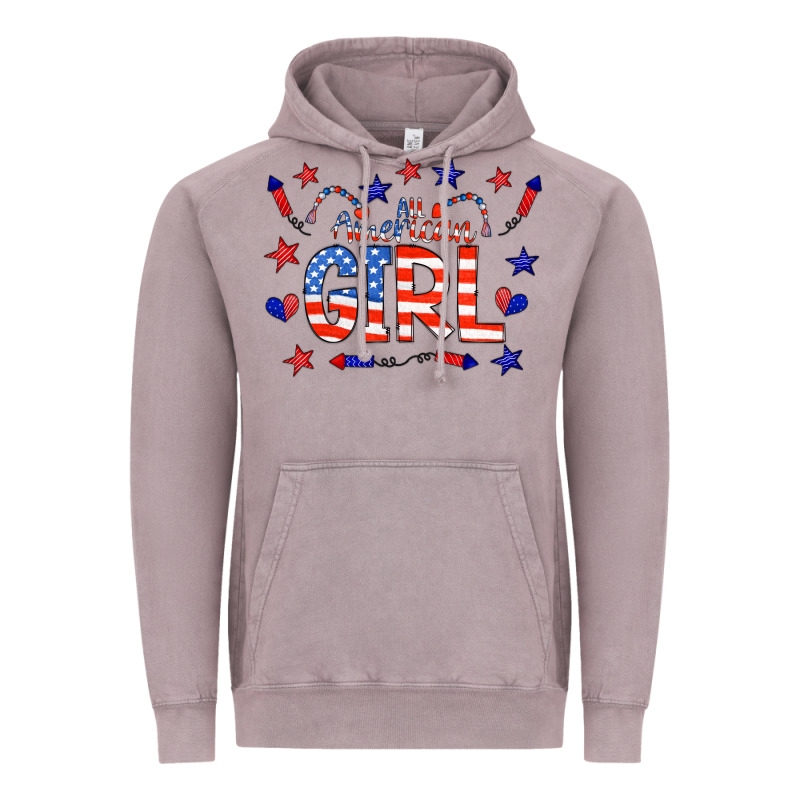 All American Girl Doodle Letters Vintage Hoodie by CowCowDesign | Teevron