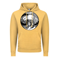 Vintage Mustard M.C. Escher Spherical Self Portrait Vintage Hoodie - longCreatives