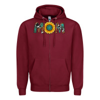 Burgundy sunflower mom Zipper Hoodie - Artiststas