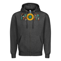 Charcoal Heather sunflower mom Zipper Hoodie - Artiststas