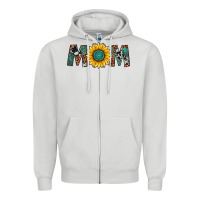 Dove Grey sunflower mom Zipper Hoodie - Artiststas