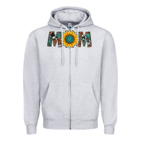 Heather Grey sunflower mom Zipper Hoodie - Artiststas