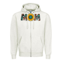Oatmeal Heather sunflower mom Zipper Hoodie - Artiststas