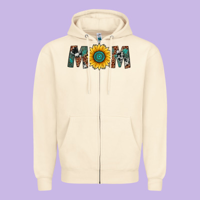 Sunflower Mom Zipper Hoodie Designed By Artiststas