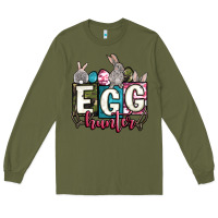 Army Green Easter egg hunter Long Sleeve Tee - OliviaCreatesArt