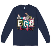 Navy Easter egg hunter Long Sleeve Tee - OliviaCreatesArt