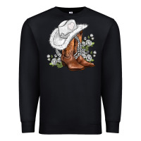Black white  cowgirl  and roses Premium Sweatshirt - AdoDesignShop
