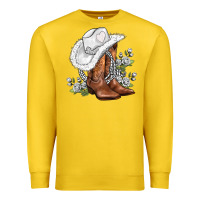 Lemon white  cowgirl  and roses Premium Sweatshirt - AdoDesignShop