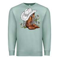Seafoam white  cowgirl  and roses Premium Sweatshirt - AdoDesignShop
