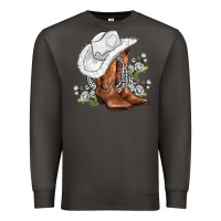 Smoke white  cowgirl  and roses Premium Sweatshirt - AdoDesignShop