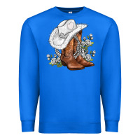 True Royal white  cowgirl  and roses Premium Sweatshirt - AdoDesignShop