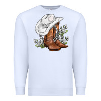 White white  cowgirl  and roses Premium Sweatshirt - AdoDesignShop
