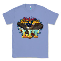 Colony Blue Let's get lit America Eagle 4th of july Classic Tee - HowdyJamesFarm