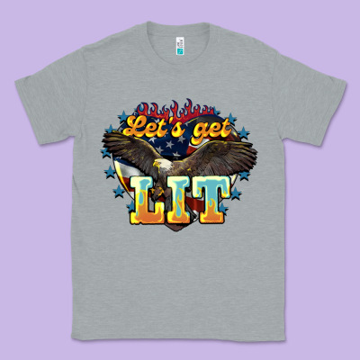 Let's Get Lit America Eagle 4th Of July Classic Tee Designed By Howdyjamesfarm