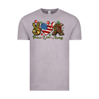 Vintage Zinc Peace Love Army Christmas 4th of july Vintage Tee - HowdyJamesFarm