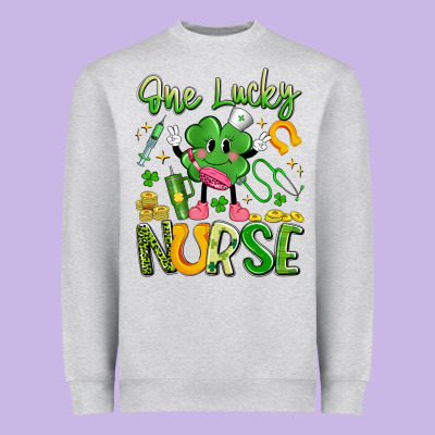 One Lucky Nurse Heavyweight Sweatshirt Designed By Artiststas