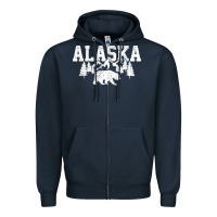 Alaska Mountains Forest Hunting Usa Zipper Hoodie | Teevron