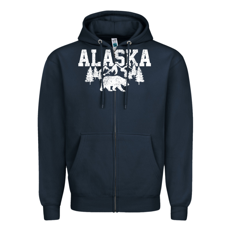 Alaska Mountains Forest Hunting Usa Zipper Hoodie by longCreatives | Teevron