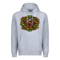 Heather Grey Western Christmas Rodeo Distressed Premium Hoodie - RanaPortraitStore