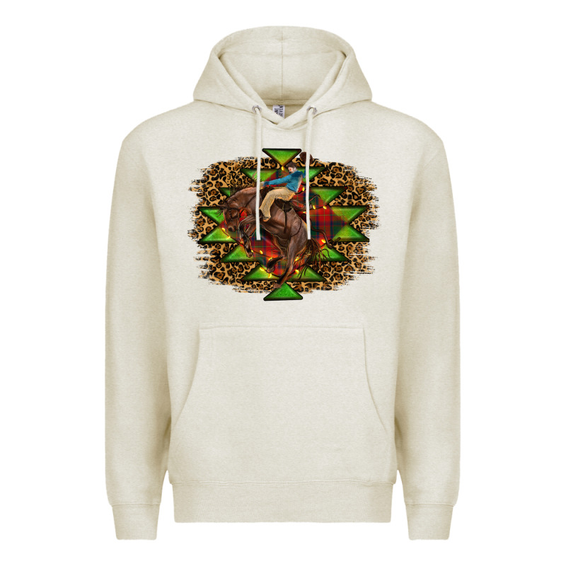 Western Christmas Rodeo Distressed Premium Hoodie by RanaPortraitStore | Teevron