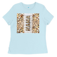 Baby Blue mother's day mama leopard tumbler tbs Ladies Tee - TumblerDesignByShophia