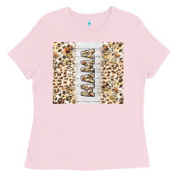 Bubblegum Pink mother's day mama leopard tumbler tbs Ladies Tee - TumblerDesignByShophia