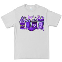 Dove Grey Cancer coffee cups purple ribbon Premium Tee - NancyCooperArtShop