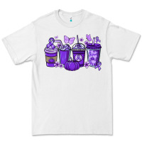 White Cancer coffee cups purple ribbon Premium Tee - NancyCooperArtShop