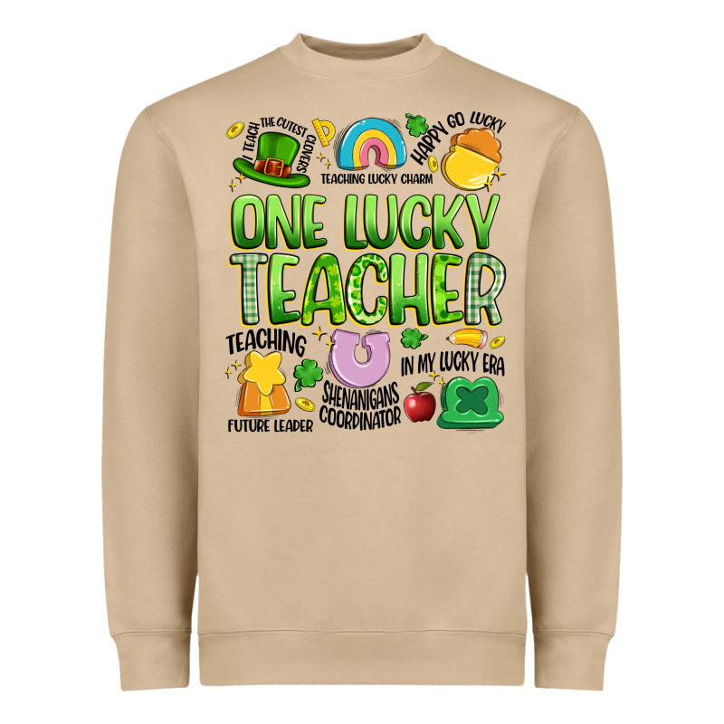 One Lucky Teacher Lucky Charm Heavyweight Sweatshirt by Artiststas | Teevron