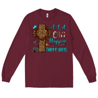 Burgundy Easter Day A lot can happen in three days Long Sleeve Tee - OliviaCreatesArt
