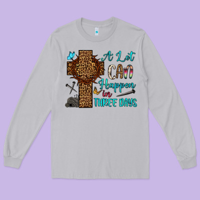 Easter Day A Lot Can Happen In Three Days Long Sleeve Tee Designed By Oliviacreatesart