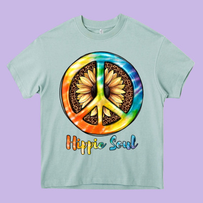 Hippie  Soul Heavy Core Tee Designed By Jahusdesignshop
