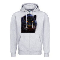 Heather Grey Black Panther, Big Cat T Zipper Hoodie - longCreatives