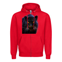 Red Black Panther, Big Cat T Zipper Hoodie - longCreatives