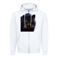 White Black Panther, Big Cat T Zipper Hoodie - longCreatives