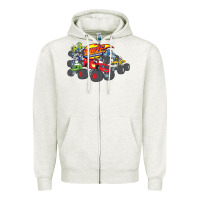 Oatmeal Heather Blaze and the Monster Machines and Friends Zipper Hoodie - longCreatives