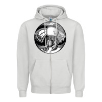 Dove Grey M.C. Escher Spherical Self Portrait Zipper Hoodie - longCreatives