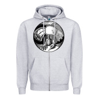 Heather Grey M.C. Escher Spherical Self Portrait Zipper Hoodie - longCreatives