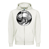Oatmeal Heather M.C. Escher Spherical Self Portrait Zipper Hoodie - longCreatives