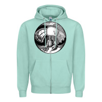 Seafoam M.C. Escher Spherical Self Portrait Zipper Hoodie - longCreatives