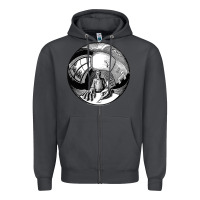 Smoke M.C. Escher Spherical Self Portrait Zipper Hoodie - longCreatives
