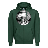 Sports Green M.C. Escher Spherical Self Portrait Zipper Hoodie - longCreatives
